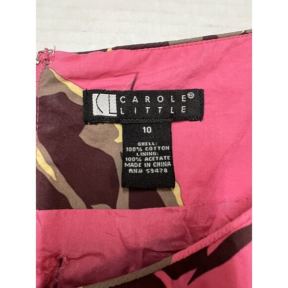 Carole Little Womens‎ 10 Midi Pleated Dress Pink Floral Retro Rockabilly Pin Up - Picture 7 of 7